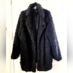 Black furry coat, Forever 21  3x
